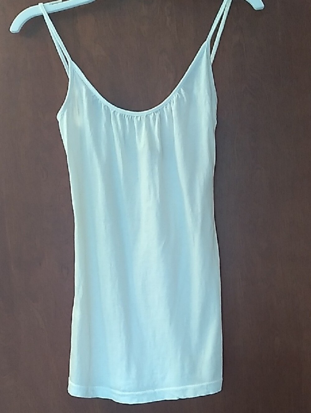 NWOT 100% Cotton XS Made In Vietnam White Spaghetti Adjuustible  Strap Tank Top